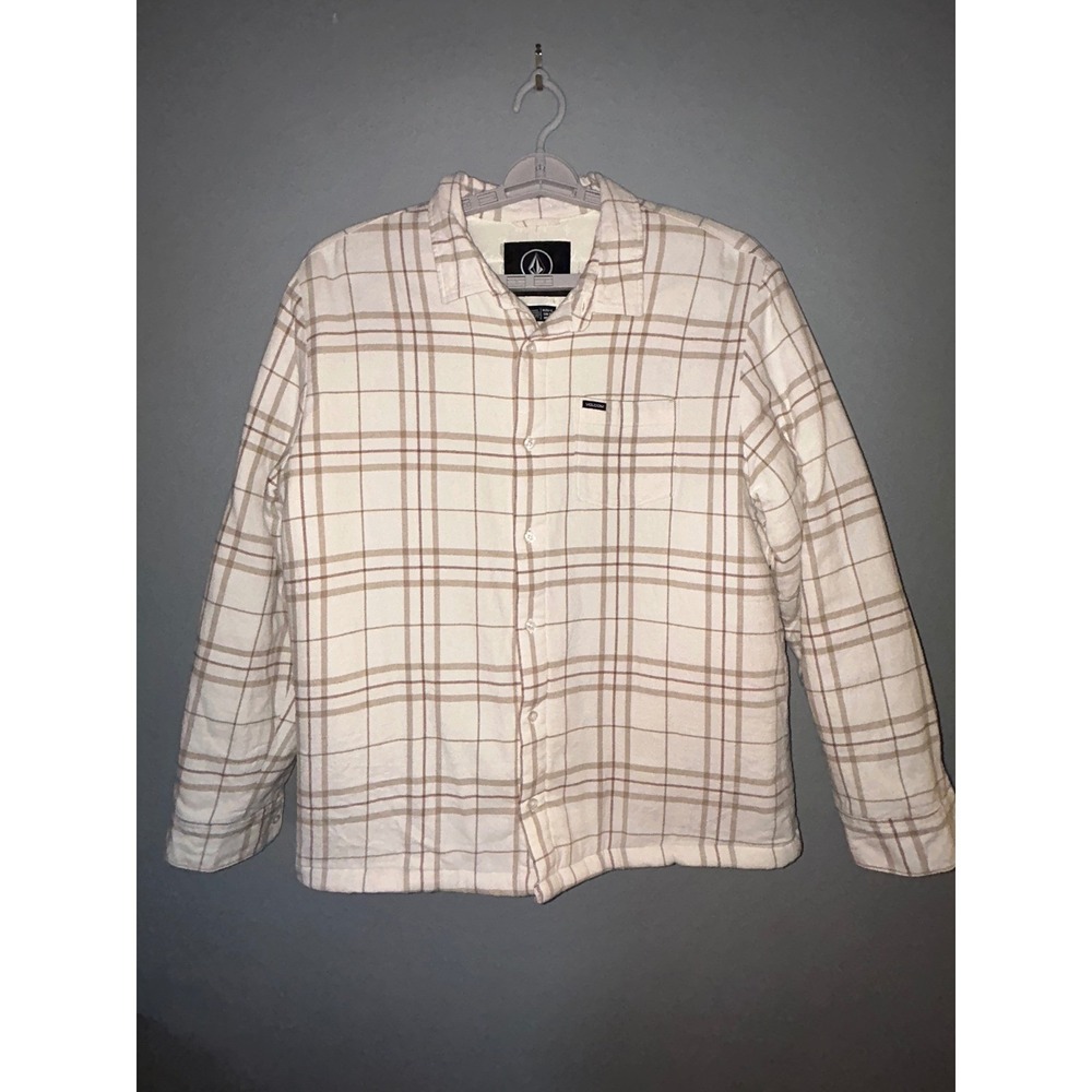 Volcom Flannel Jacket Men Size XL Shacket Gorpcore Streetwear Plaid Quilted